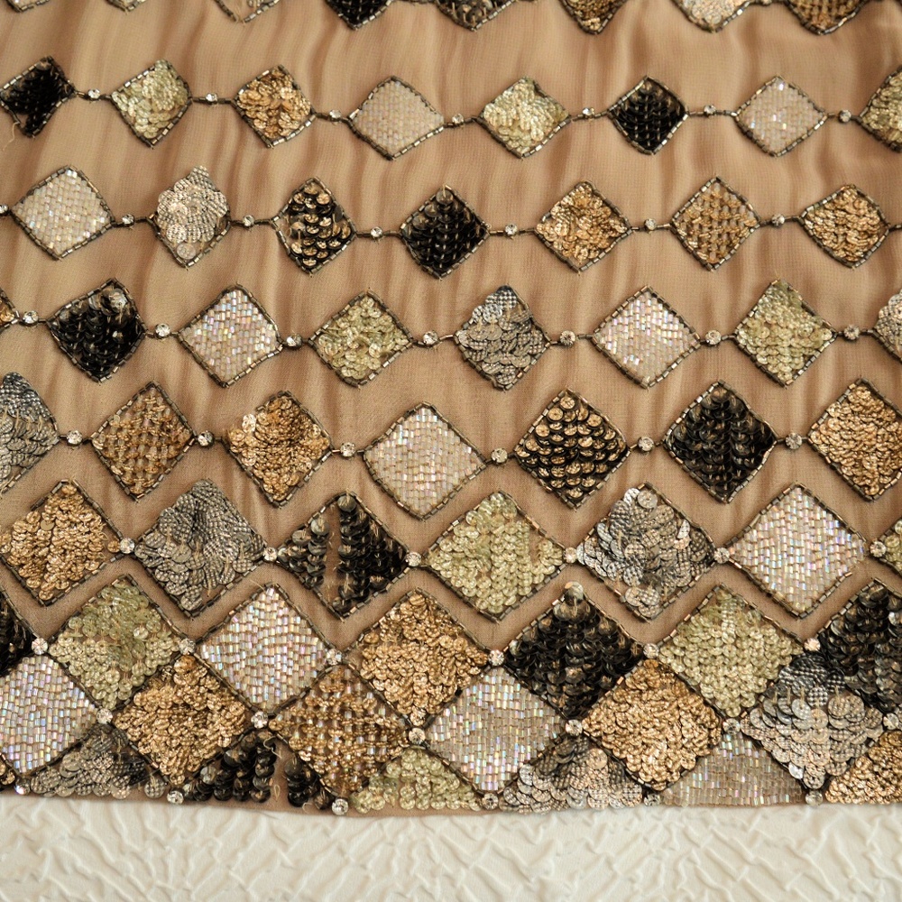 Alice & Oliva Taupe Silk Sequin Dress - Picture 7 of 10